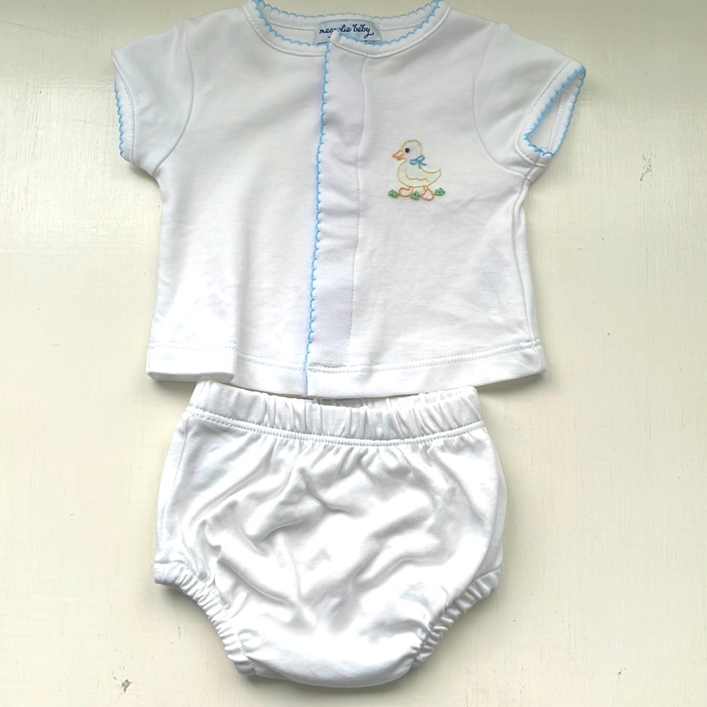 Magnolia Baby Little Quackers Diaper Cover Set in Blue, Newborn size NWOT